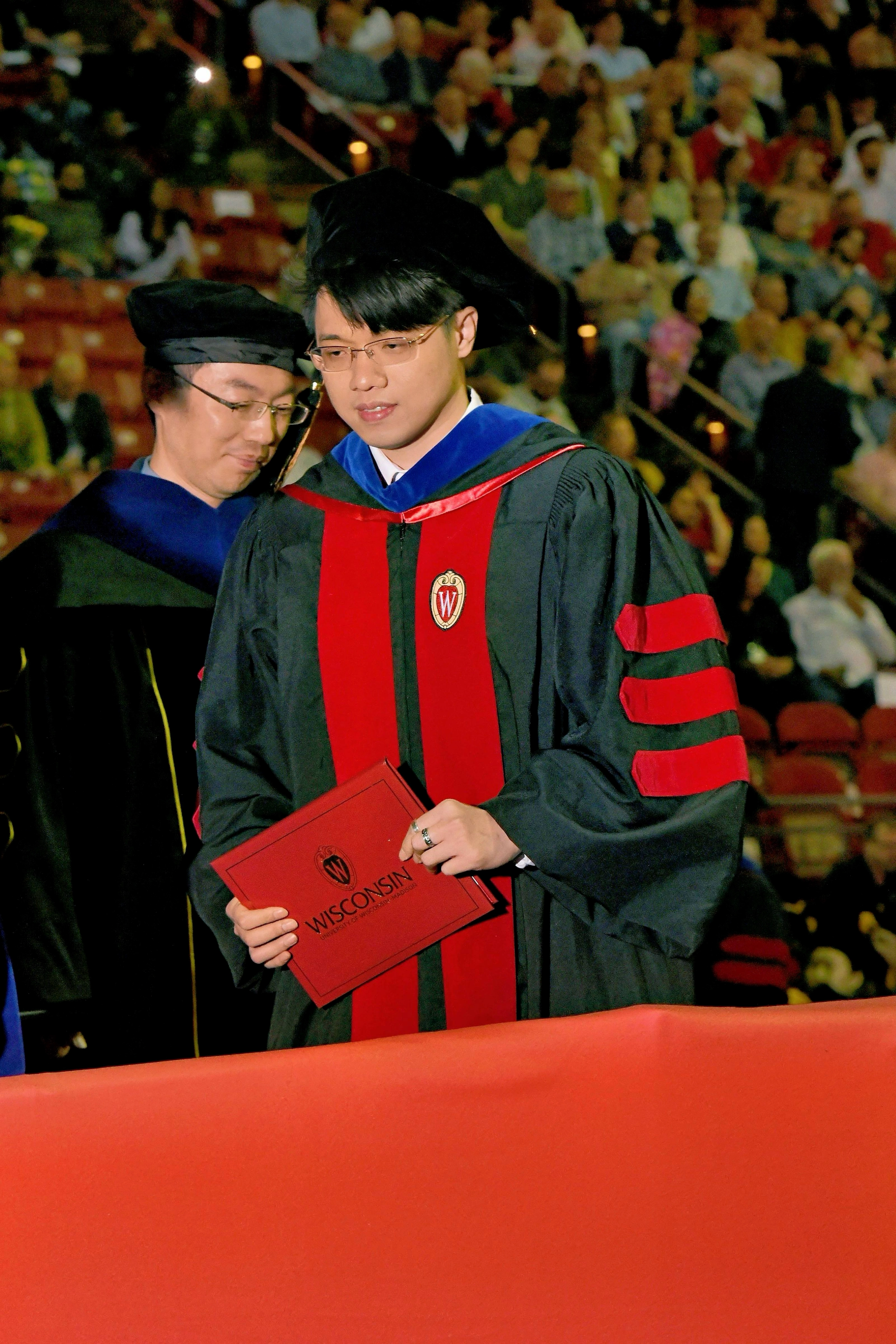 Zilin Huang at the doctoral hooding ceremony