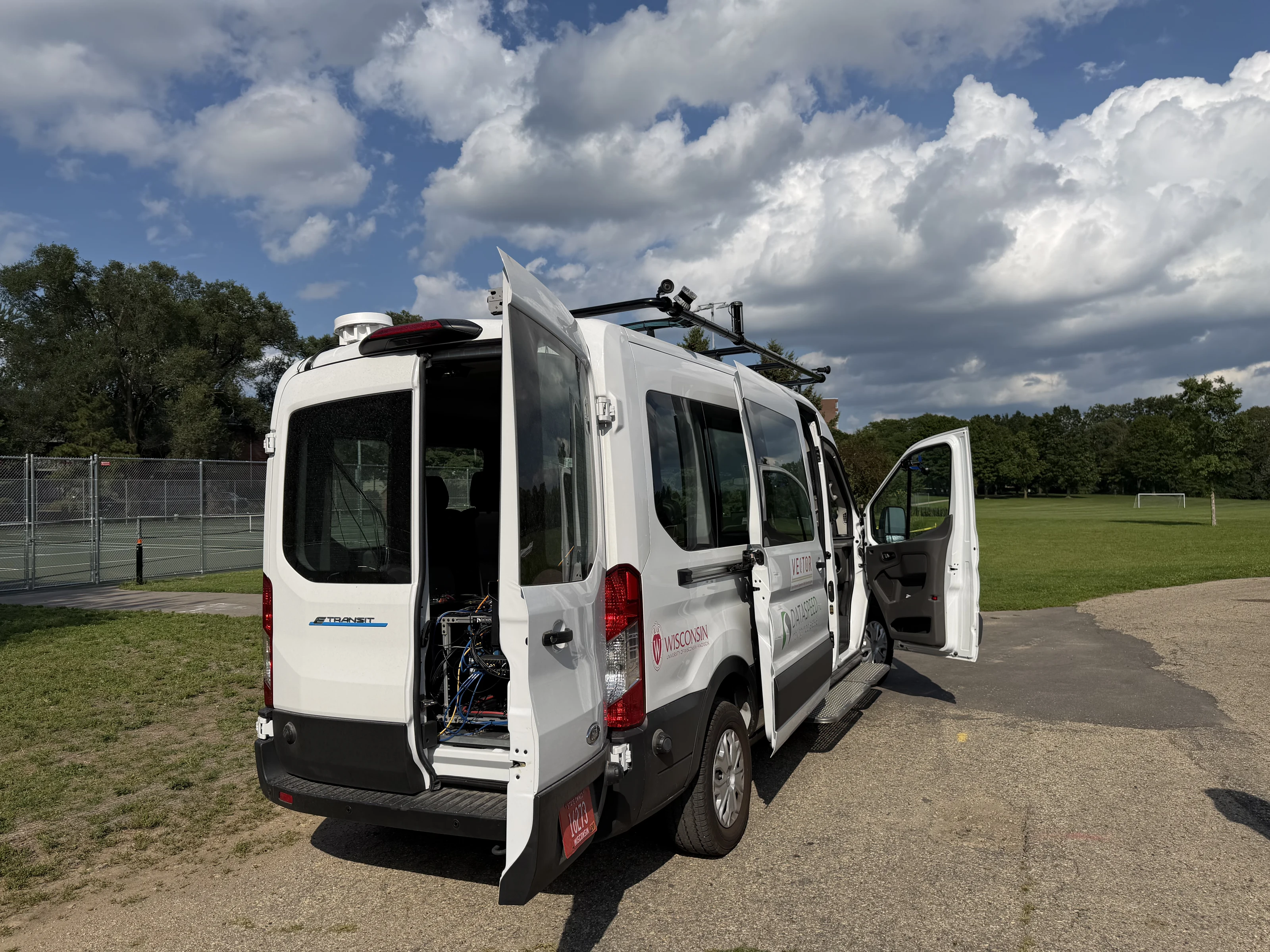 Autonomous research vehicle displayed at Rennebohm Park
